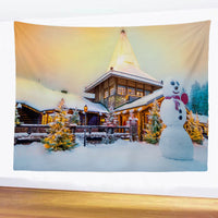 HKM-709779 Polyester Christmas Wall Blanket - Simple Modern Rectangle Design, Hand Washable