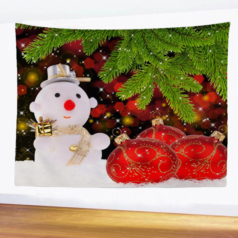 HKM-709779 Polyester Christmas Wall Blanket - Simple Modern Rectangle Design, Hand Washable