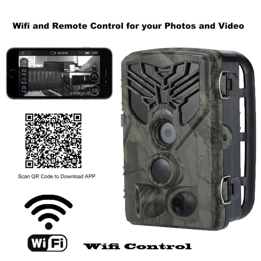 HKM-709843 Live WiFi App Bluetooth Control Field Tracking Camera 20MP 1080P, Night Vision & Long Standby Time