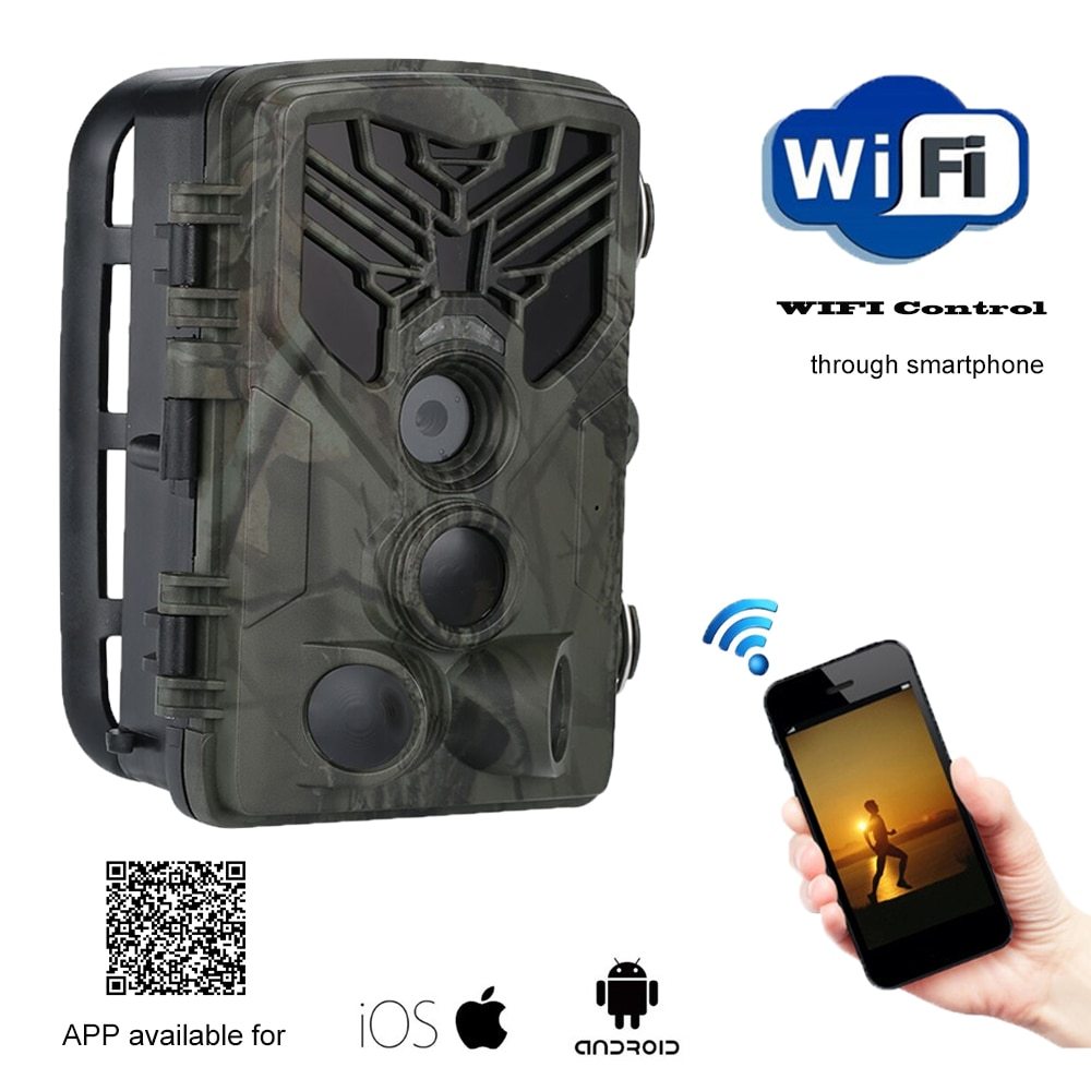 HKM-709843 Live WiFi App Bluetooth Control Field Tracking Camera 20MP 1080P, Night Vision & Long Standby Time