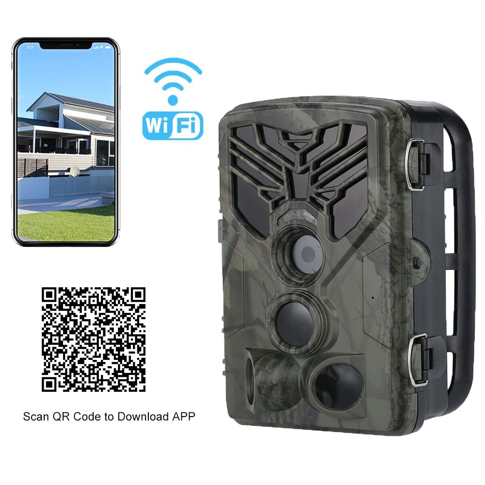 HKM-709843 Live WiFi App Bluetooth Control Field Tracking Camera 20MP 1080P, Night Vision & Long Standby Time