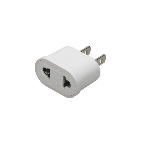 HKM-709843 USA to EU Travel Adapter - White Plug Converter with Dual Round Pin Output