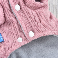 HKM-710099 Cloud Vine Flower Dress for Small Dogs - Cozy Winter Outfit in Pink and Green