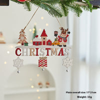 HKM-710099 Wooden Christmas Tree Ornaments - English Letter Card Designs in Festive Styles
