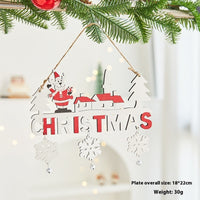 HKM-710099 Wooden Christmas Tree Ornaments - English Letter Card Designs in Festive Styles
