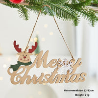 HKM-710099 Wooden Christmas Tree Ornaments - English Letter Card Designs in Festive Styles