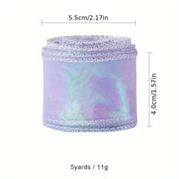 HKM-710163 Colorful Fishtail Organza Yarn Wave Edge Lace Ribbons - 5 Yards x 4 cm for DIY Bouquets and Gift Packaging