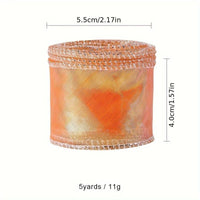 HKM-710163 Colorful Fishtail Organza Yarn Wave Edge Lace Ribbons - 5 Yards x 4 cm for DIY Bouquets and Gift Packaging