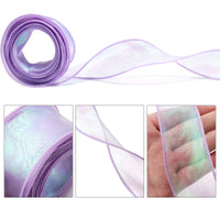HKM-710163 Colorful Fishtail Organza Yarn Wave Edge Lace Ribbons - 5 Yards x 4 cm for DIY Bouquets and Gift Packaging
