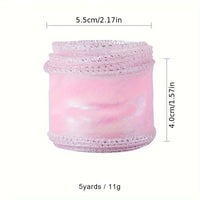 HKM-710163 Colorful Fishtail Organza Yarn Wave Edge Lace Ribbons - 5 Yards x 4 cm for DIY Bouquets and Gift Packaging