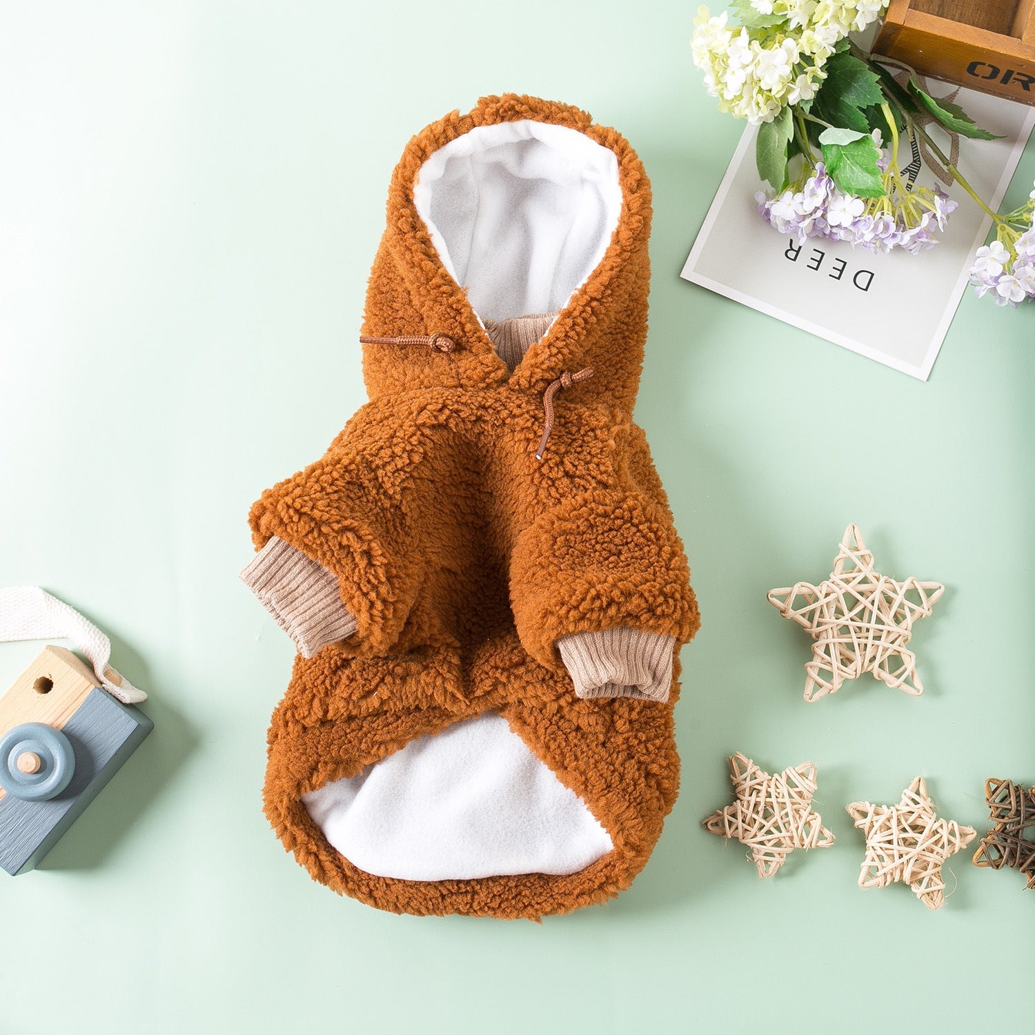 HKM-710163 Double Layer Fleece Pet Clothes for Autumn Winter - XS to 2XL Sizes Available