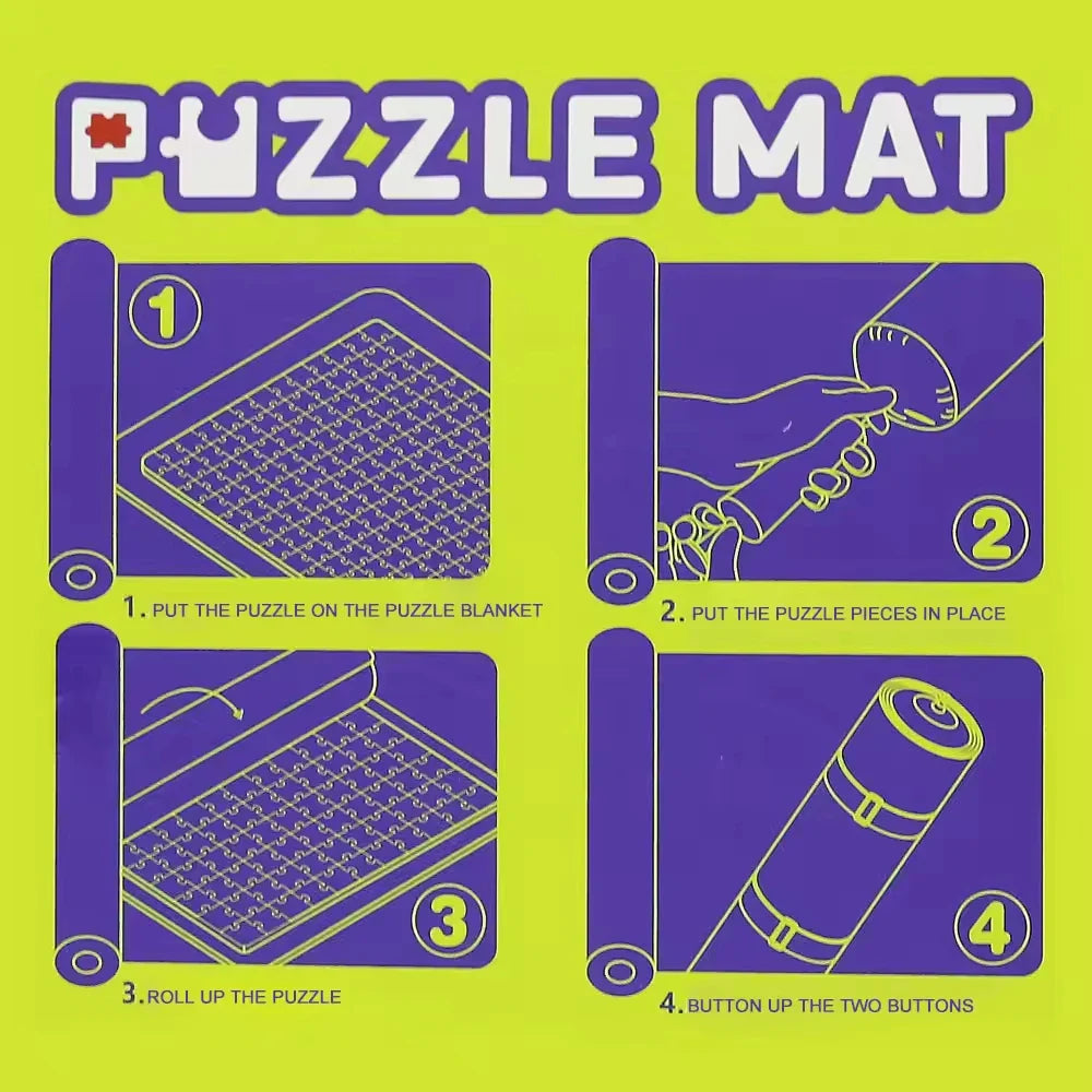 HKM-710163 Jigsaw Puzzle Roll-Up Mat for Up to 1500 Pieces - Ideal for All Ages