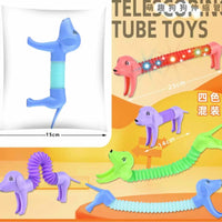 HKM-710291 LED Light-Up Giraffe Pop Tubes Sensory Toy for Kids and Adults, Educational Fidget Fun