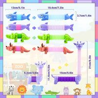 HKM-710291 LED Light-Up Giraffe Pop Tubes Sensory Toy for Kids and Adults, Educational Fidget Fun