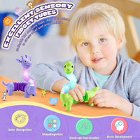 HKM-710291 LED Light-Up Giraffe Pop Tubes Sensory Toy for Kids and Adults, Educational Fidget Fun