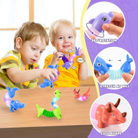 HKM-710291 LED Light-Up Giraffe Pop Tubes Sensory Toy for Kids and Adults, Educational Fidget Fun
