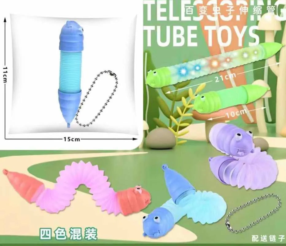 HKM-710291 LED Light-Up Giraffe Pop Tubes Sensory Toy for Kids and Adults, Educational Fidget Fun