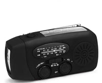 HKM-710355 Solar Hand Crank USB Charging Radio Flashlight in Red - Compact and Lightweight Emergency Device