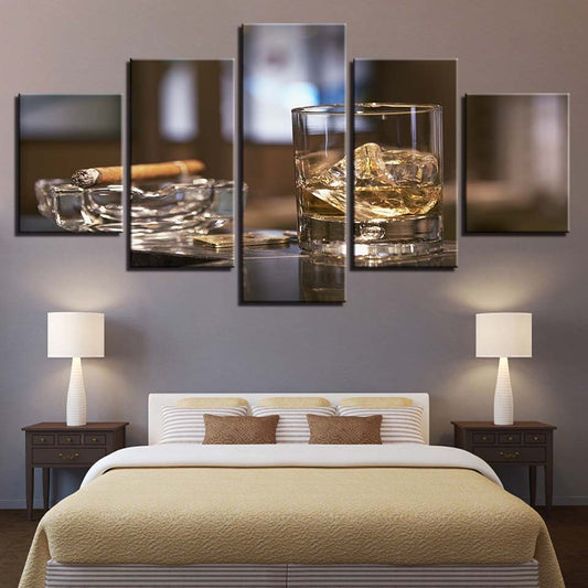 HKM-710419 Modern Decorative Canvas Art Set - Cigar, Grain & Oil Painting - Multiple Sizes Available