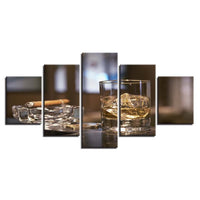 HKM-710419 Modern Decorative Canvas Art Set - Cigar, Grain & Oil Painting - Multiple Sizes Available