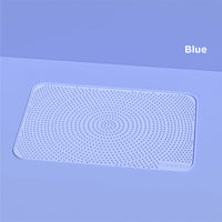 HKM-710419 Silicone Sand-proof Cat Litter Box Mat - Easy Clean, Space-saving Design Available in Grey, Pink, Blue, Purple