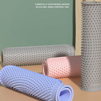 HKM-710419 Silicone Sand-proof Cat Litter Box Mat - Easy Clean, Space-saving Design Available in Grey, Pink, Blue, Purple