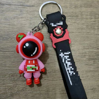 HKM-710483 3D Cartoon Bear Keychain in Silicone for Men and Women, Fashionable Key Pendant for Bags and Cars