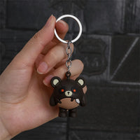 HKM-710483 3D Cartoon Bear Keychain in Silicone for Men and Women, Fashionable Key Pendant for Bags and Cars