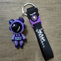 HKM-710483 3D Cartoon Bear Keychain in Silicone for Men and Women, Fashionable Key Pendant for Bags and Cars