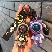 HKM-710483 3D Cartoon Bear Keychain in Silicone for Men and Women, Fashionable Key Pendant for Bags and Cars