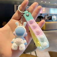 HKM-710483 3D Cartoon Bear Keychain in Silicone for Men and Women, Fashionable Key Pendant for Bags and Cars