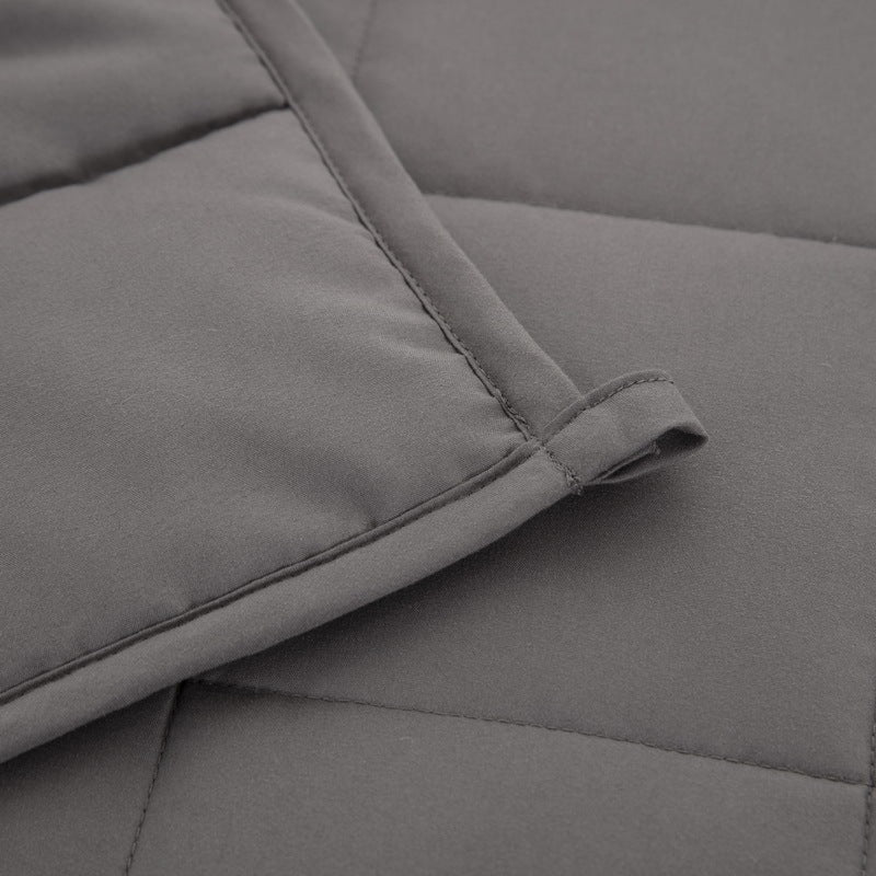 HKM-710483 Gray Large Plaid Gravity Blanket - Solid Polyester, Multiple Weights and Sizes Available