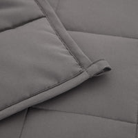 HKM-710483 Gray Large Plaid Gravity Blanket - Solid Polyester, Multiple Weights and Sizes Available