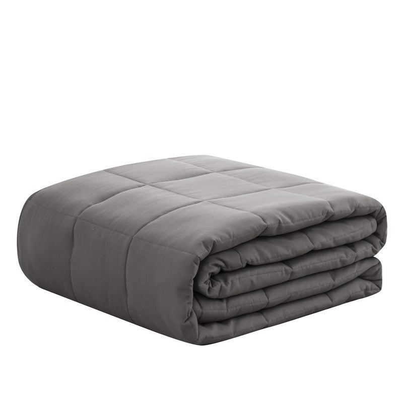 HKM-710483 Gray Large Plaid Gravity Blanket - Solid Polyester, Multiple Weights and Sizes Available