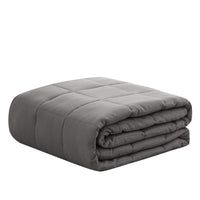 HKM-710483 Gray Large Plaid Gravity Blanket - Solid Polyester, Multiple Weights and Sizes Available