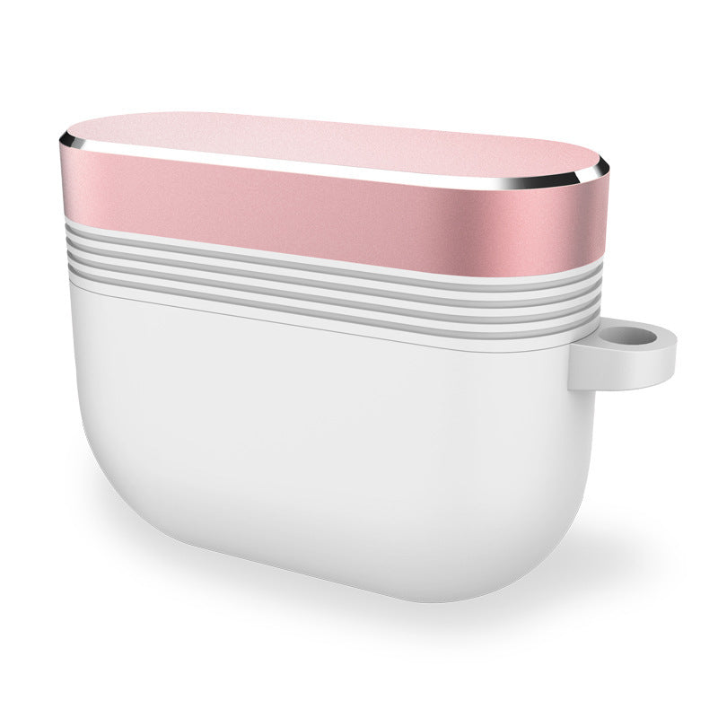 HKM-710547 Protective Case for AirPods Pro - Silicone & Aluminum Alloy with Carabiner, Multiple Colors Available