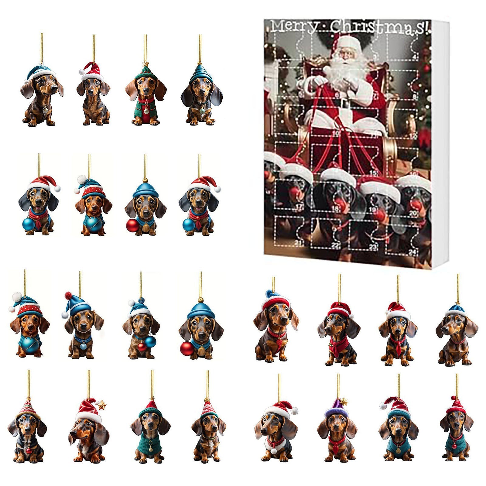 HKM-710611 Christmas Countdown Pet Pendant Home Decoration in Various Colors