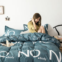 HKM-710803 Aloe Cotton 4-Piece Modern Reactive Print Bedding Set