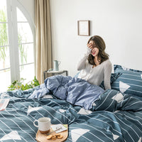 HKM-710803 Aloe Cotton 4-Piece Modern Reactive Print Bedding Set