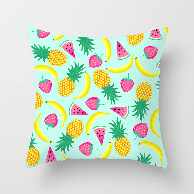 HKM-710867 Fruit-Themed Peach Skin Pillowcase for Home and Car - 45x45cm Cushion Cover