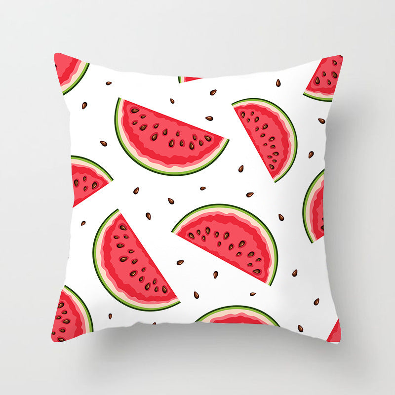 HKM-710867 Fruit-Themed Peach Skin Pillowcase for Home and Car - 45x45cm Cushion Cover
