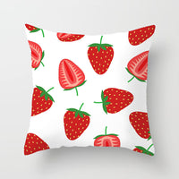 HKM-710867 Fruit-Themed Peach Skin Pillowcase for Home and Car - 45x45cm Cushion Cover