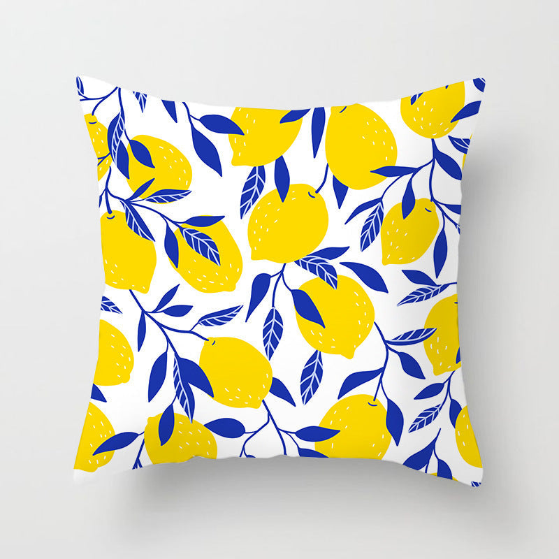 HKM-710867 Fruit-Themed Peach Skin Pillowcase for Home and Car - 45x45cm Cushion Cover