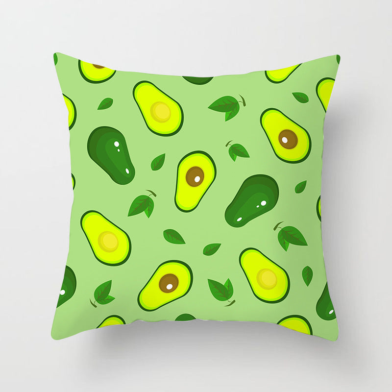 HKM-710867 Fruit-Themed Peach Skin Pillowcase for Home and Car - 45x45cm Cushion Cover