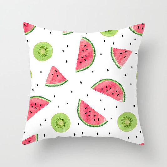 HKM-710867 Fruit-Themed Peach Skin Pillowcase for Home and Car - 45x45cm Cushion Cover