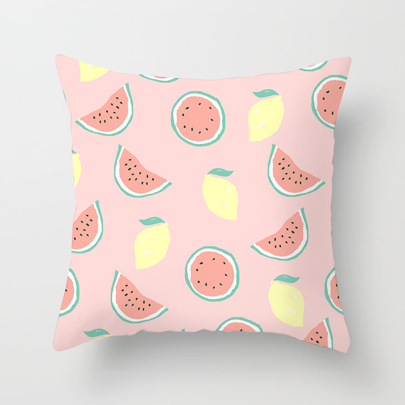 HKM-710867 Fruit-Themed Peach Skin Pillowcase for Home and Car - 45x45cm Cushion Cover