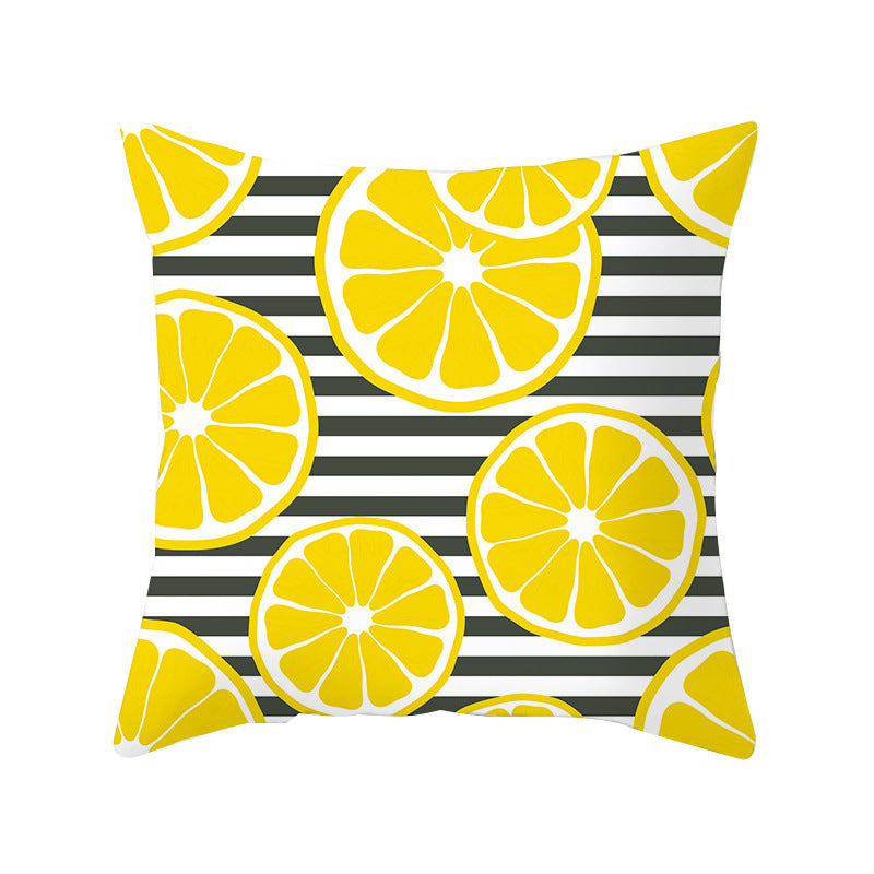 HKM-710867 Fruit-Themed Peach Skin Pillowcase for Home and Car - 45x45cm Cushion Cover