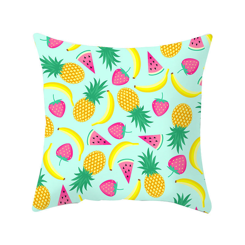 HKM-710867 Fruit-Themed Peach Skin Pillowcase for Home and Car - 45x45cm Cushion Cover