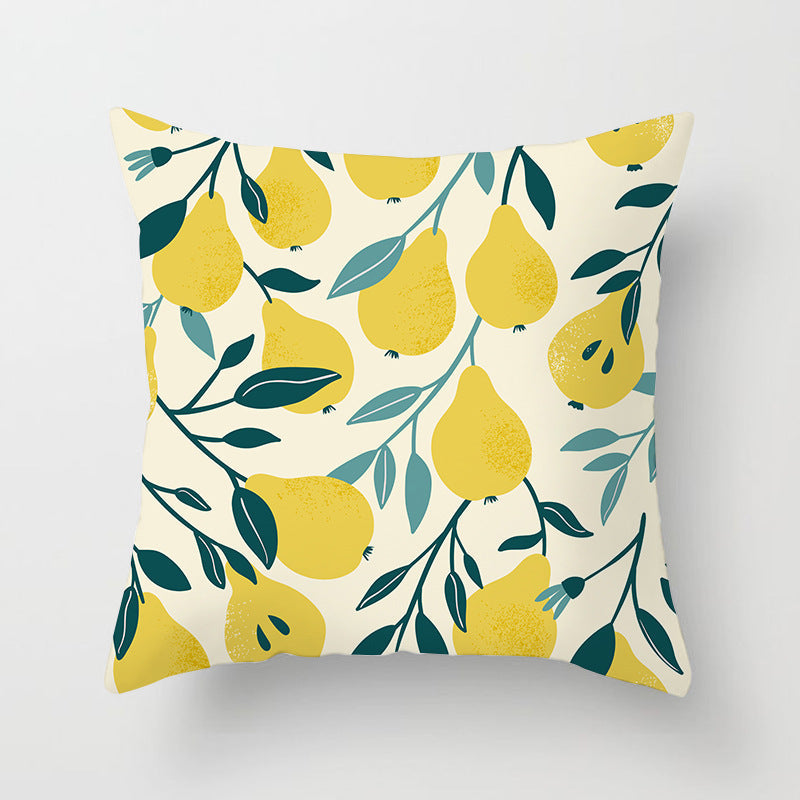 HKM-710867 Fruit-Themed Peach Skin Pillowcase for Home and Car - 45x45cm Cushion Cover