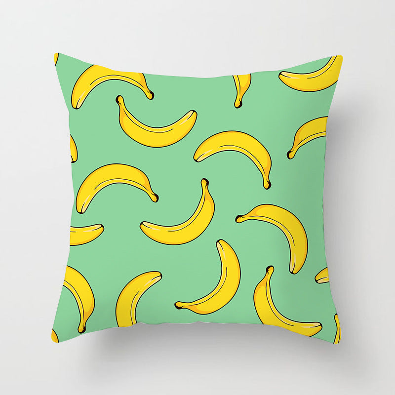 HKM-710867 Fruit-Themed Peach Skin Pillowcase for Home and Car - 45x45cm Cushion Cover